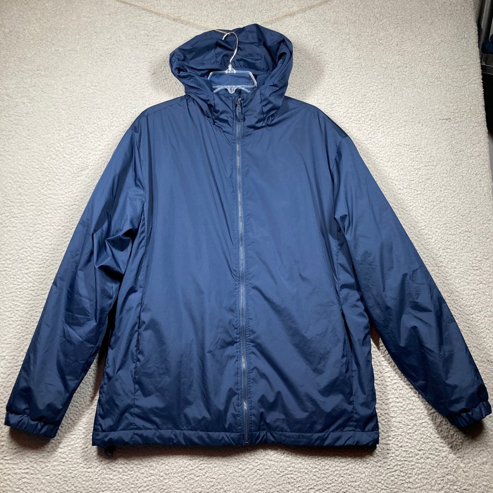SWISS TECH Hooded‎ Jacket Mens Medium Navy Blue Lightweight Full Zip Casual